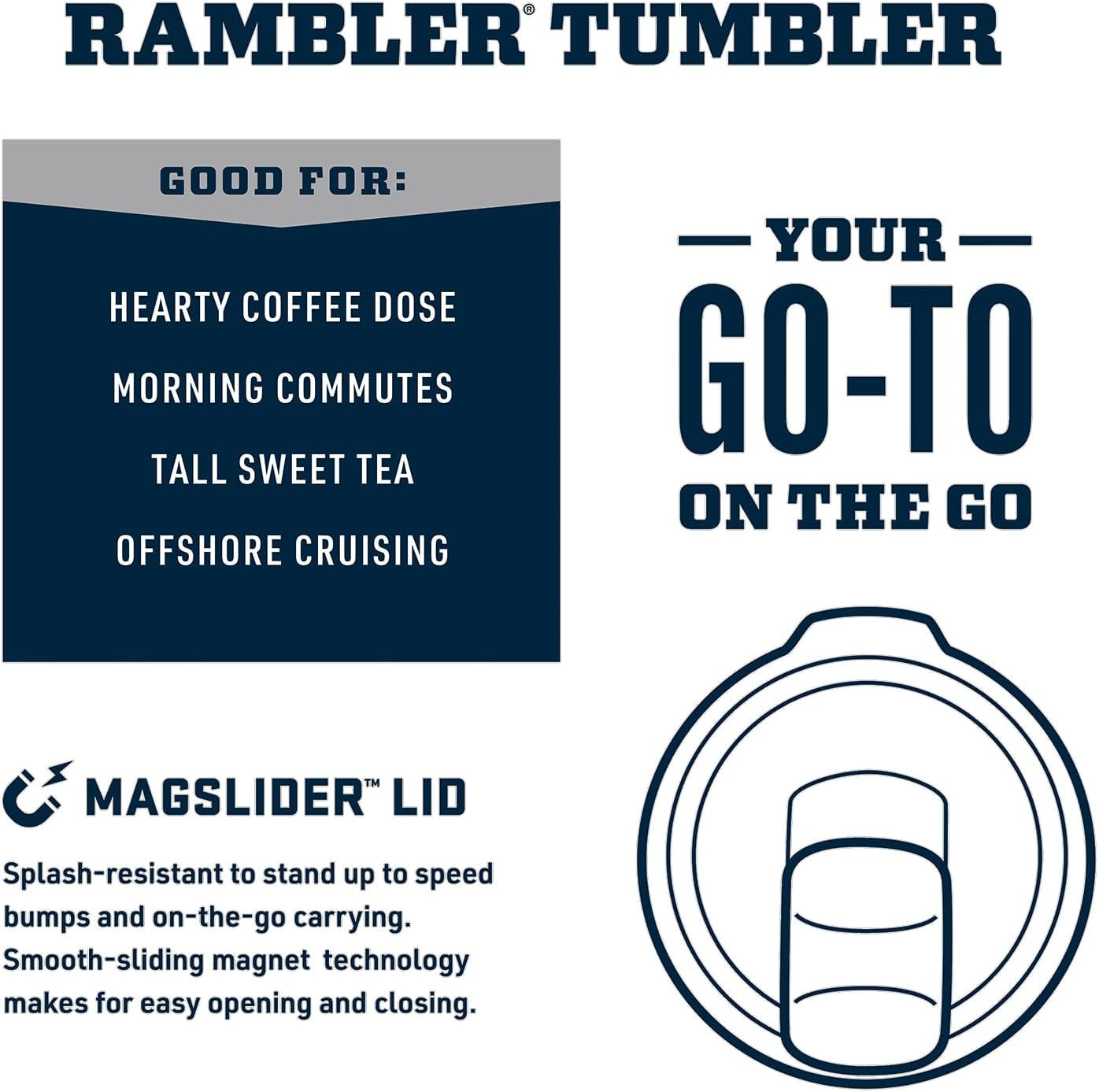 Elevate Your Beverage Experience with the Rambler 20 Oz Stainless Steel Vacuum Insulated Tumbler featuring MagSlider Lid