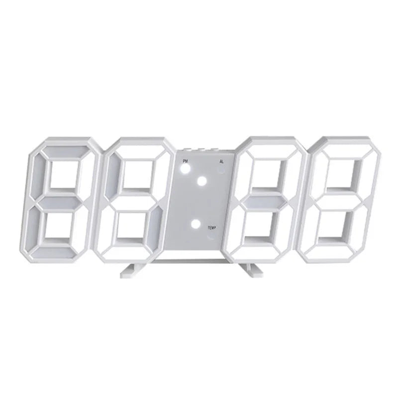 3D LED Digital Wall Clock with Date, Time, and Celsius Display - Alarm Clock and Nightlight for Home and Living Room Decor