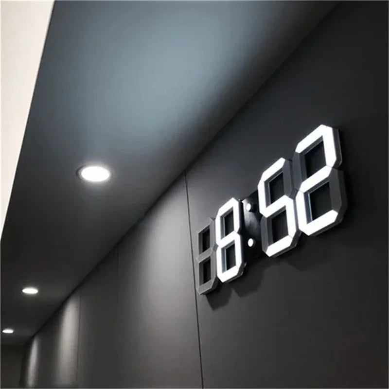 3D LED Digital Wall Clock with Date, Time, and Celsius Display - Alarm Clock and Nightlight for Home and Living Room Decor