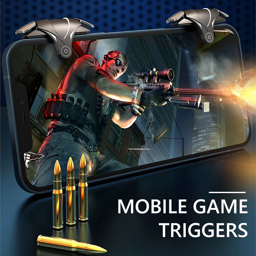 2Pcs RGB Mobile Game Joystick Trigger for PUBG Mobile Phone Game Trigger Aim Shooting Trigger Button for Ios Android Smart Phone