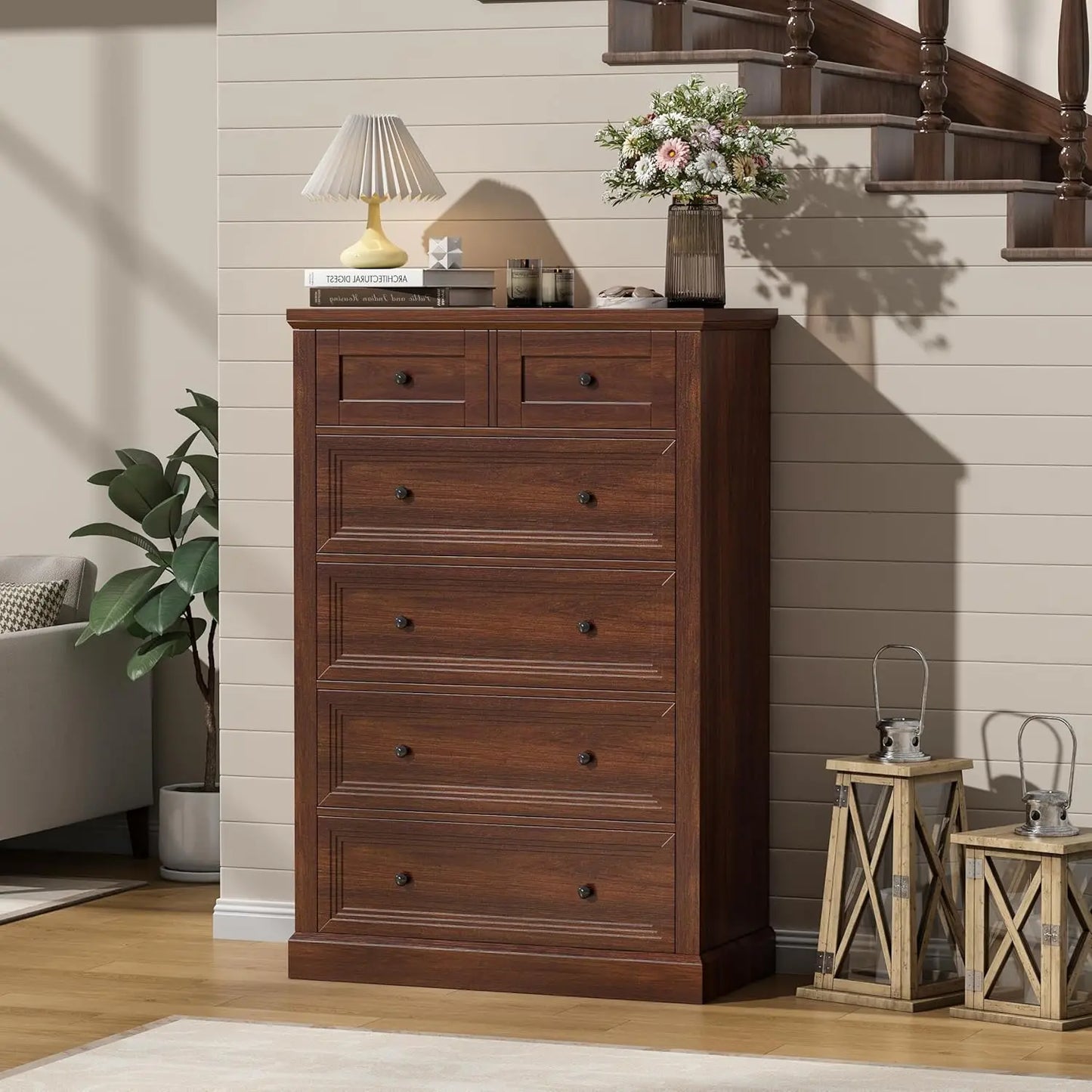 Farmhouse Dresser and Chests of Drawer, Tall Chest of Drawers for Bedroom, Living Room