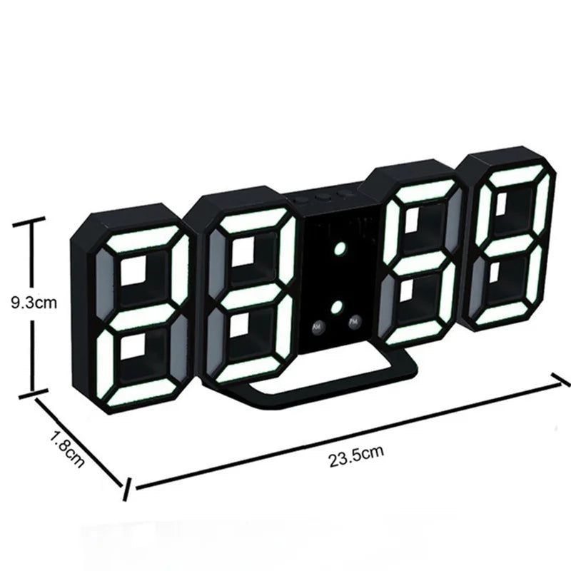 3D LED Digital Wall Clock with Date, Time, and Celsius Display - Alarm Clock and Nightlight for Home and Living Room Decor