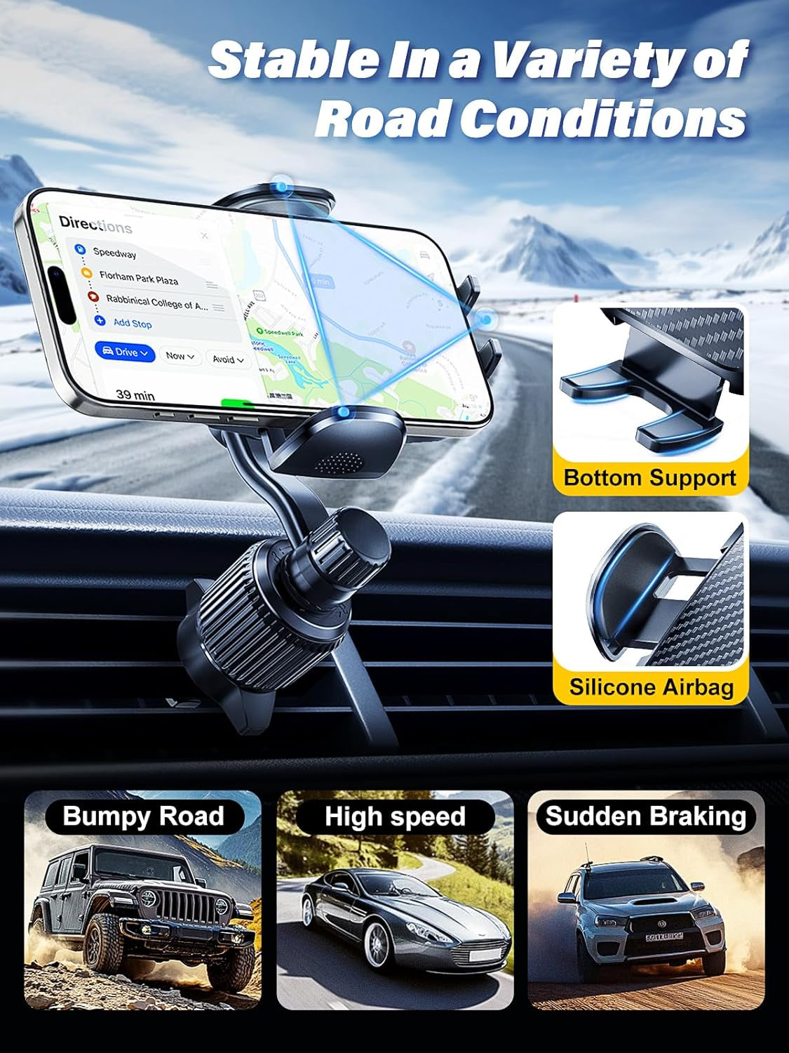 Revolutionary Car Vent Phone Mount - Never Block Your A/C! Universal Hands-Free Holder for iPhone, Samsung & More