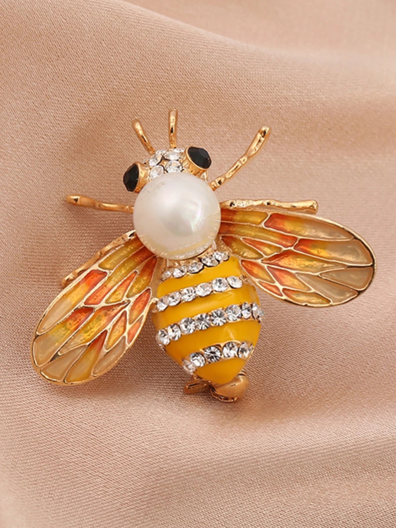 1PC Women's Fashion Trend Personalized Imitation Pearl Bee Brooch Pin Jewelry Suitable for Outdoor Dating, Party, Festival Gifts