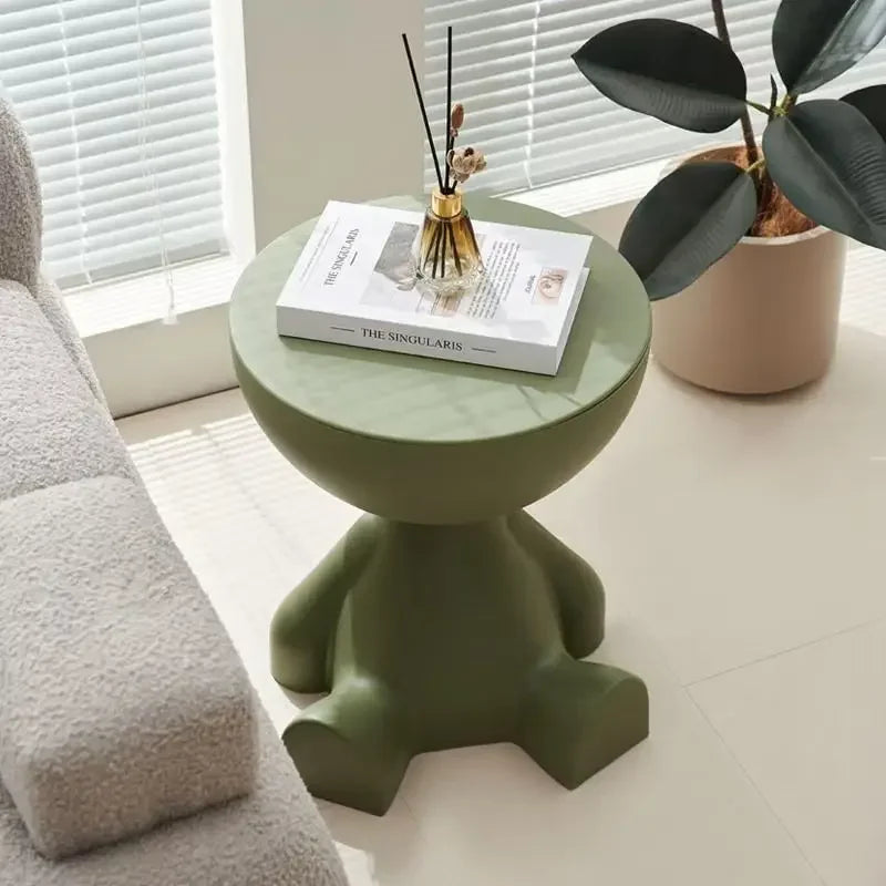 Light Luxury Cartoon Sofa Edge Table Creative Flat Head Coffee Table Small Household Plastic Coffee Table Furniture Side Table