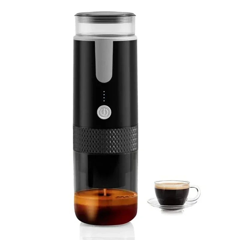 Compact Electric Coffee Maker for Ground Coffee and Capsules - Ideal for On-the-Go Brewing