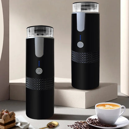 Compact Electric Coffee Maker for Ground Coffee and Capsules - Ideal for On-the-Go Brewing