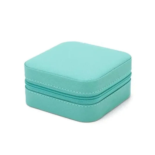 Mini jewelry storage box portable family travel earrings necklace storage box female ring organizer PU leather display box