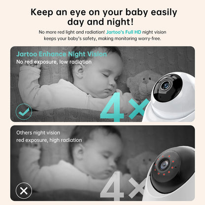 2K Video Baby Monitor, 3600Ft Long Range No Wifi Baby Monitor with 2 Cameras and Audio, 5.5" Split Display, AI Cry Detect, IR Night Vision, 2-Way Audio, 6000Mah